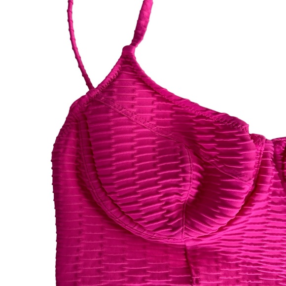 Solid & Striped Women's NWOT Hot Pink The Spencer Belted One Piece Swimsuit Swim - Picture 4 of 7